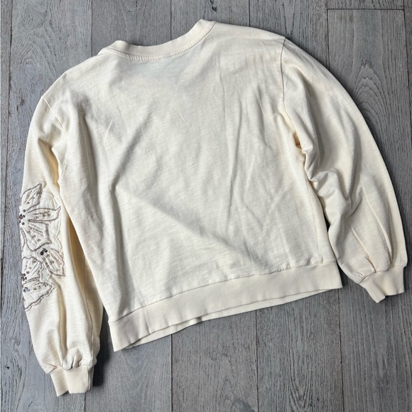 Anthropologie Cream Embellished Top - Picture 11 of 12